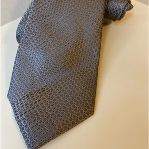 Calvin Klein Geometric Silver on Silver Silk Tie